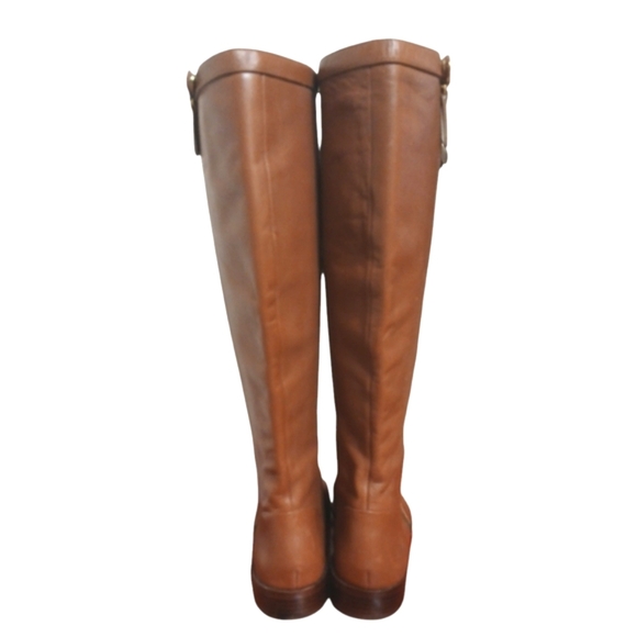 J Crew Harper Caramel Brown Leather Riding Boots Knee High Boots Size 6.5 - Picture 6 of 14